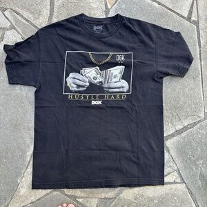 DGK Hustle Hard Graphic Tee Cash Money Gold Chains Streetwear Men's Large Black